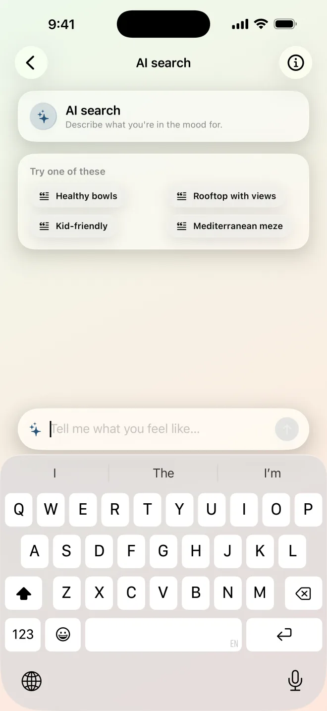 Maveon AI search for restaurants