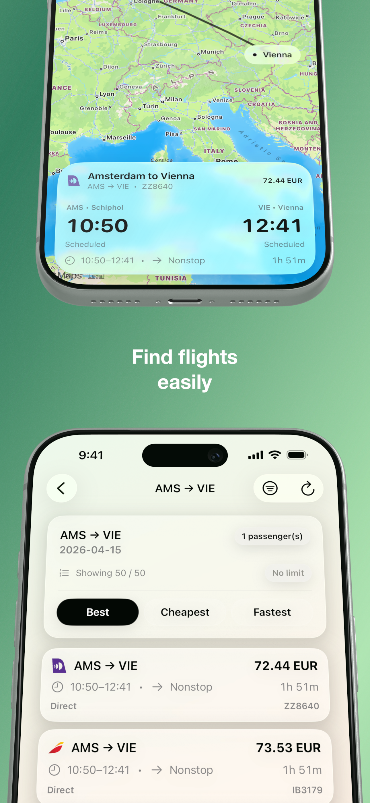 Compare flights by price