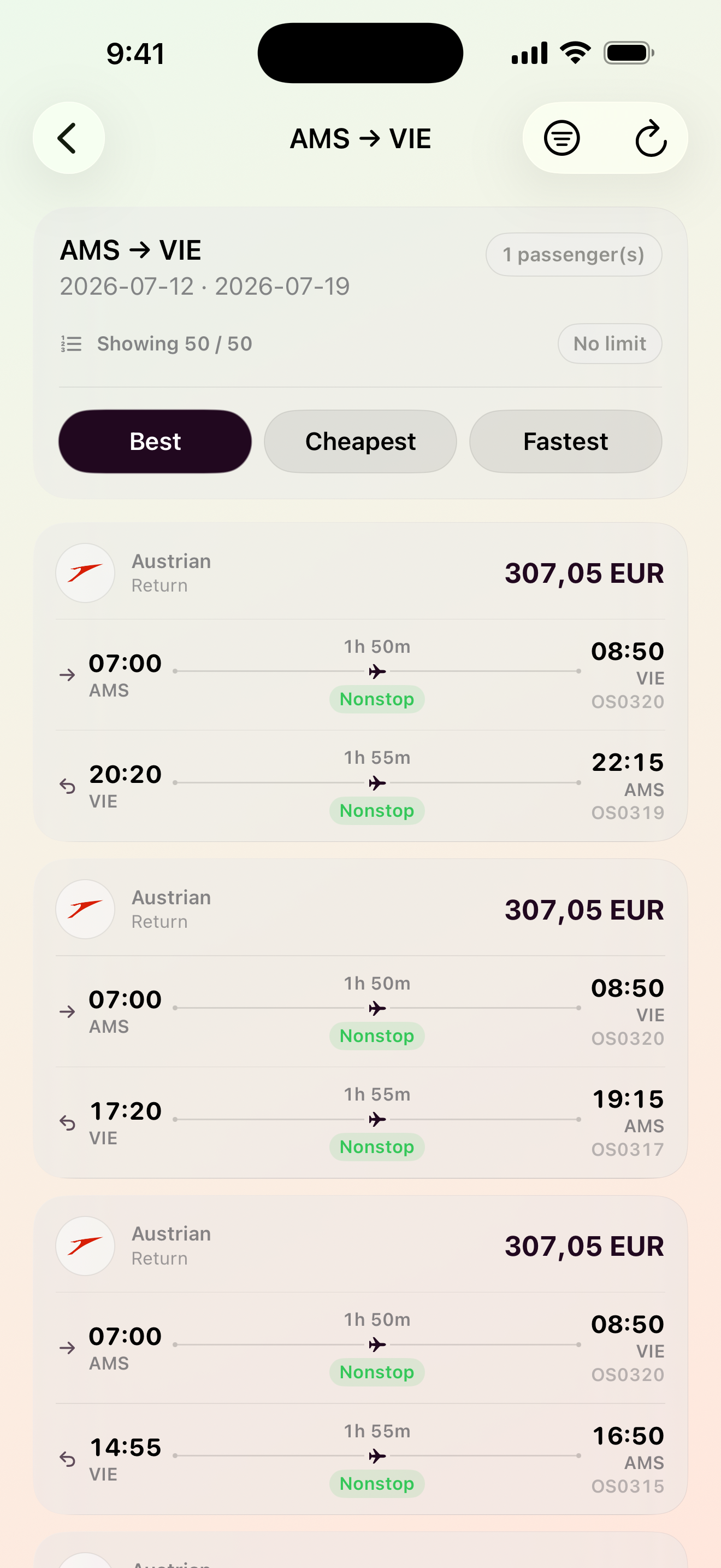 Maveon flight list