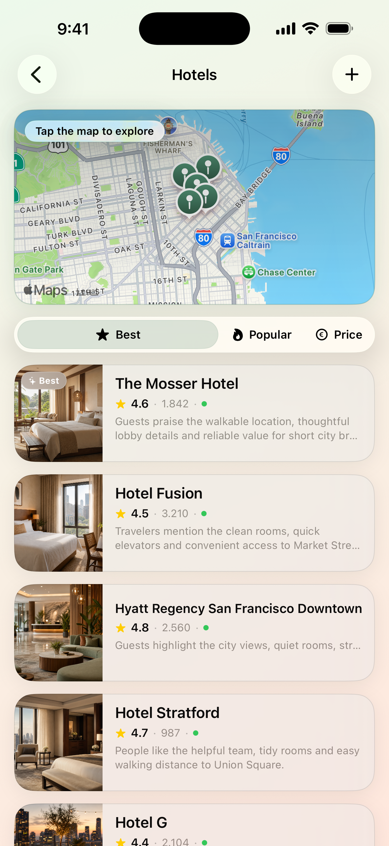 Maveon hotels map