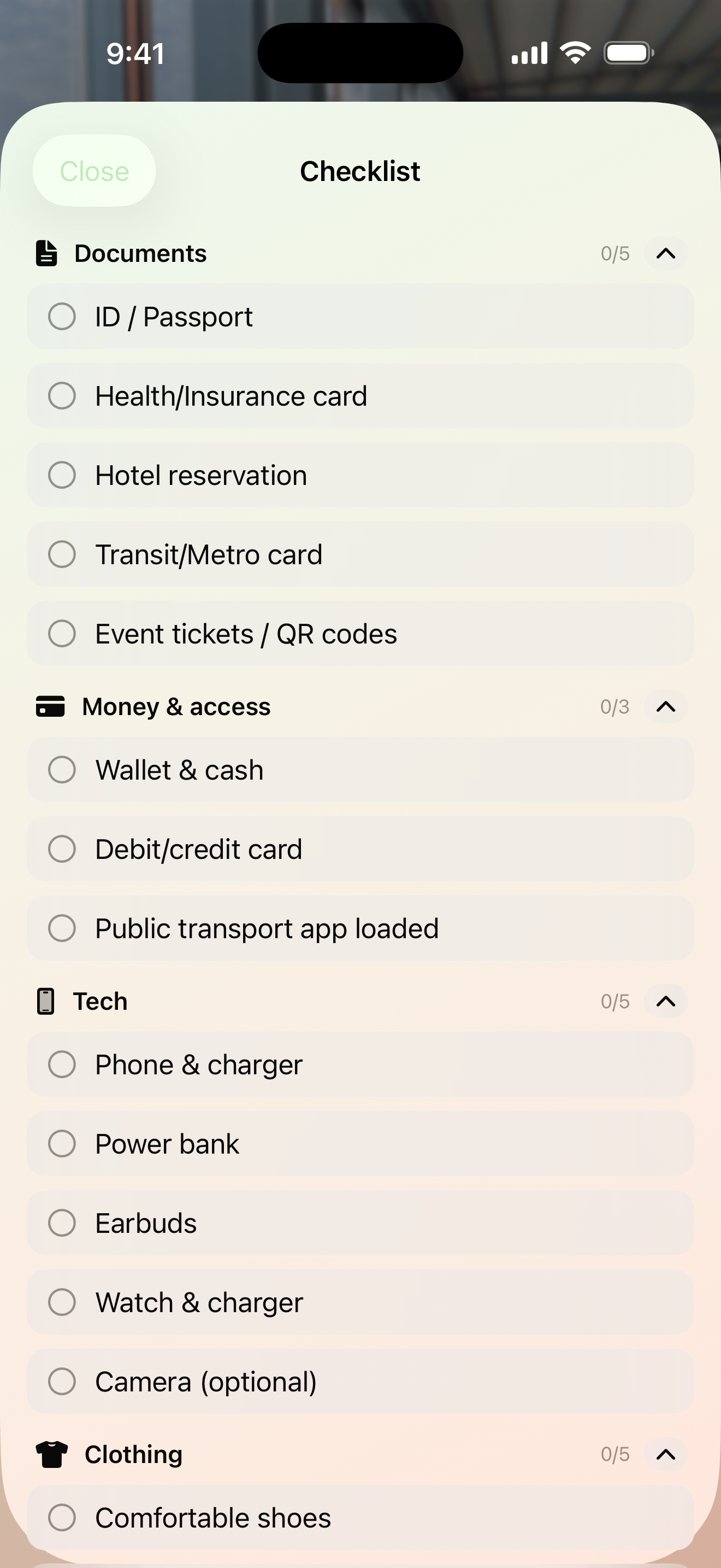 Maveon checklist